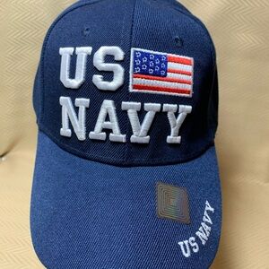 US Navy Blue Cap with Flag Embroidery